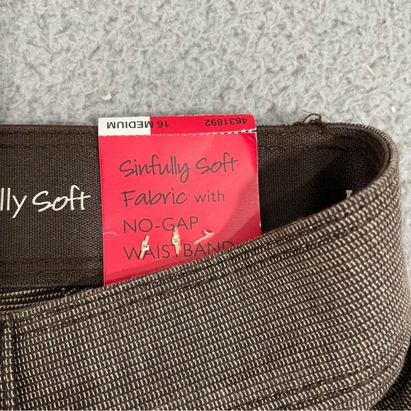 NEW Lee Straight Leg Pants Women 16M Coffee Kelley Slimming Comfort Fit Tweed - Picture 4 of 11